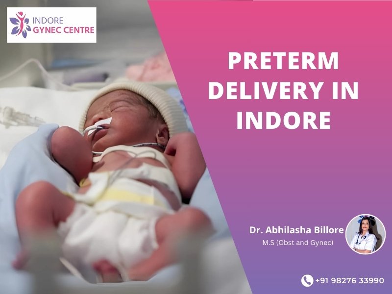 Newborn baby receiving medical care after preterm delivery in Indore at Indore Gynec Centre by Dr. Abhilasha Billore.